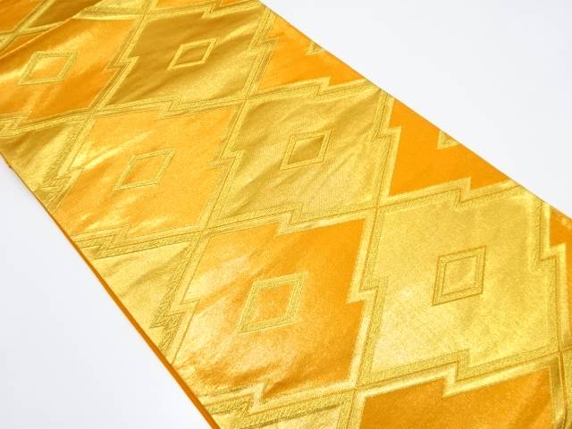 松皮菱模様織り出し　袋帯【中古】【着】