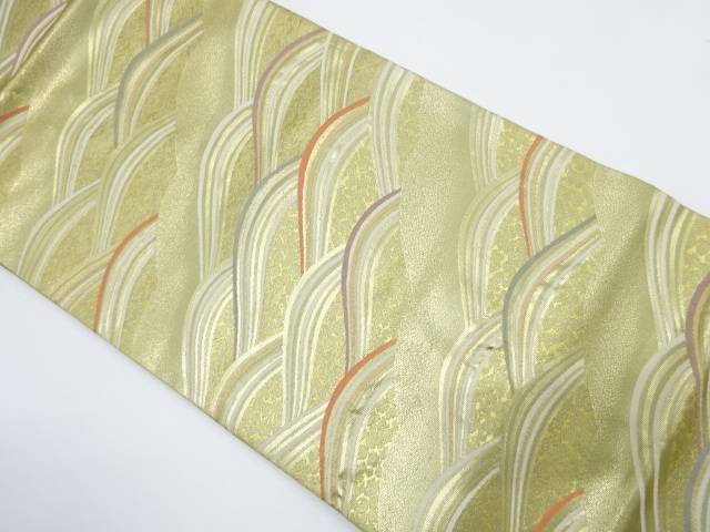 荒波模様織り出し　名古屋帯【中古】【着】