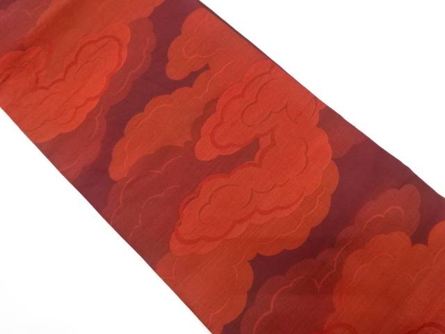 雲模様織り出し　名古屋帯【中古】【着】