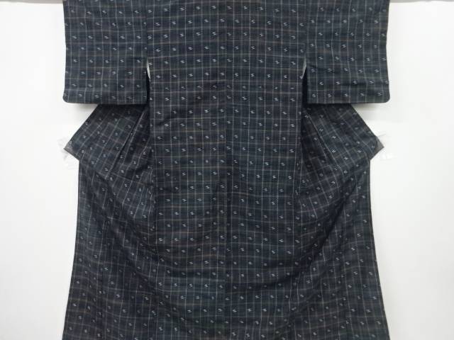 本場琉球絣手織り紬着物【アンティーク】【中古】【着】