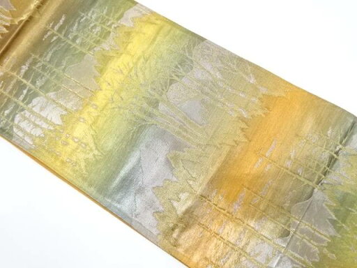 遠山に樹木風景模様織り出し袋帯(着用可)【アンティーク】【中古】【着】 遠山に樹木風景模様織り出し袋帯(着用可)【アンティーク】【中古】【着】