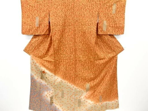 枝垂れ花に椿・短冊模様刺繍訪問着【中古】【着】 枝垂れ花に椿・短冊模様刺繍訪問着【中古】【着】