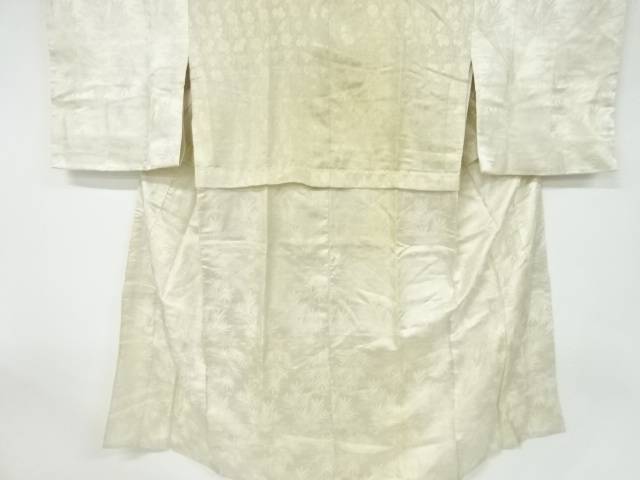 綸子若松模様織出し長襦袢【アンティーク】【中古】【着】
