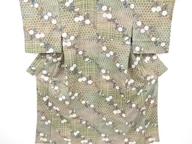 辻ヶ花模様小紋着物【中古】【着】