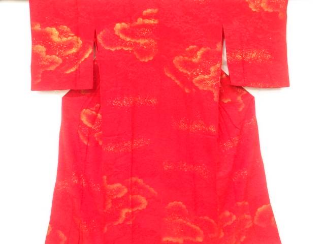 紋錦紗金砂子雲模様長襦袢【アンティーク】【中古】【着】