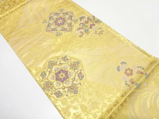 未使用品 本金 華紋に向かい鴛鴦模様織り出し 袋帯【着】 未使用品 本金 華紋に向かい鴛鴦模様織り出し 袋帯【着】