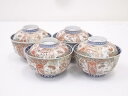 明治期 伊万里焼 錦蓋茶碗4客【中古】【道】