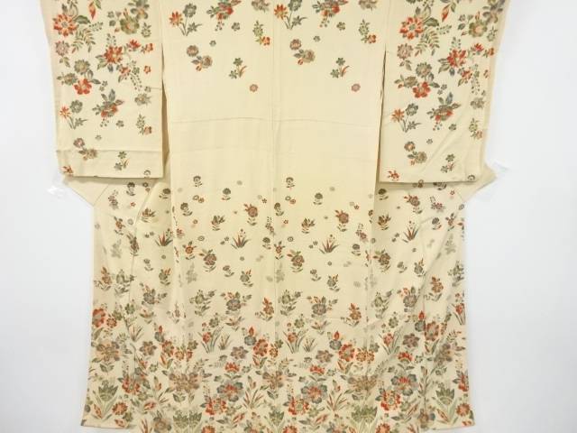錦紗唐花模様一つ紋着物【大正ロマン】【中古】【着】【sp_off】