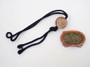 彫金竜胆柄楕円帯留【アンティーク】【中古】【着】