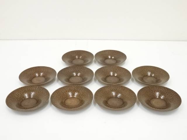 銅槌目茶托10客【中古】【道】