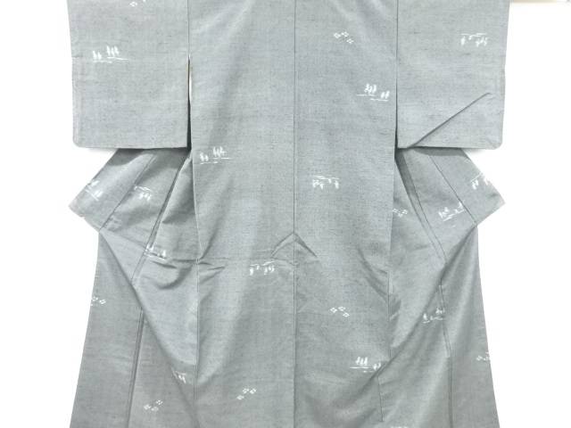 アンティーク 抽象樹木模様織り出し手織り紬着物【Pnt】【sp_off】