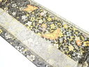 縞に蝶・花唐草模様織り出し 袋帯【中古】【着】(4)