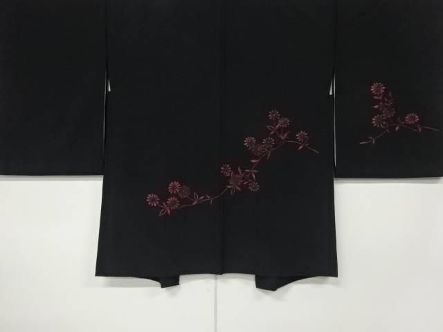 菊模様 刺繍 絵羽織【中古】【着】【sp_off】