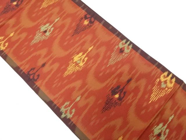 絣柄織り出し　全通袋帯【中古】【着】