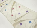 佐賀錦花菱に紗綾形模様織出し袋帯【中古】【着】(4)