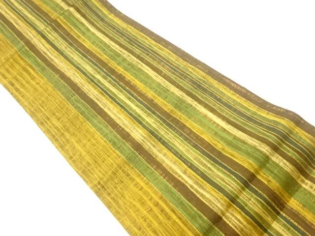 すくい織縞模様織出し全通袋帯【中古】【着】(4)