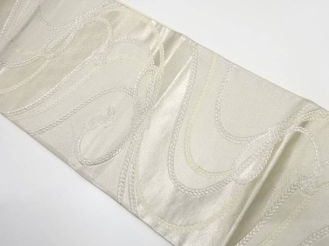 組紐模様織り出し袋帯（着用可）【アンティーク】【中古】【着】