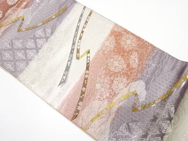 熨斗に名物裂織り出し 袋帯【中古】【着】