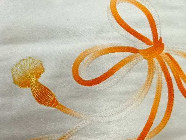 組紐模様刺繍名古屋帯【アンティーク】【中古】【着】