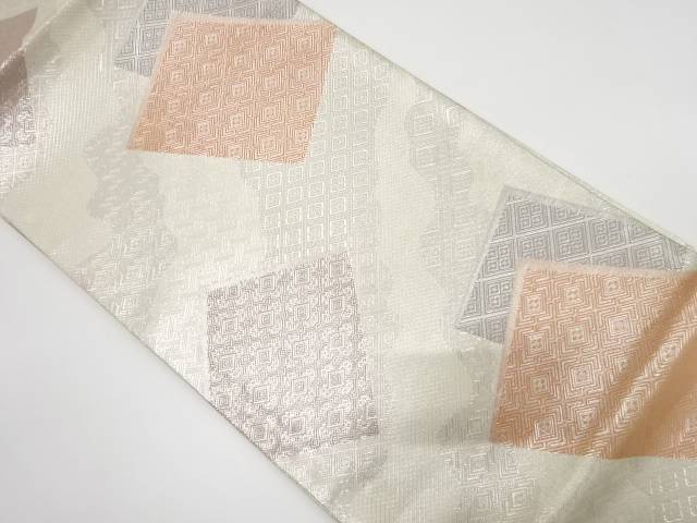 佐賀錦　霞に色紙散らし模様織り出し　袋帯【中古】【着】