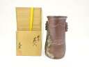 備前焼 日幡光顕造 耳付花入【中古】【道】