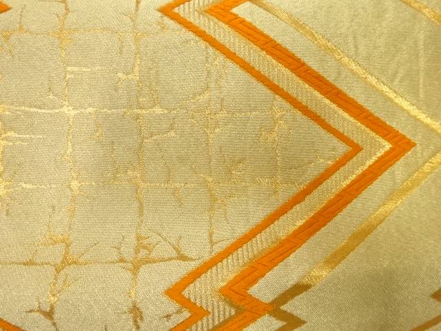アンティーク　松皮菱に氷割れ模様織出し袋帯（材料）【Pnt】