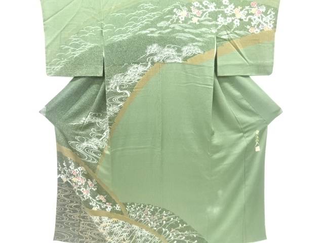 中村乃武夫作 雪輪に松竹梅模様訪問着【中古】【着】