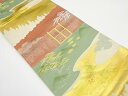 垣根に松模様織り出し袋帯(着用可)【アンティーク】【中古】【着】