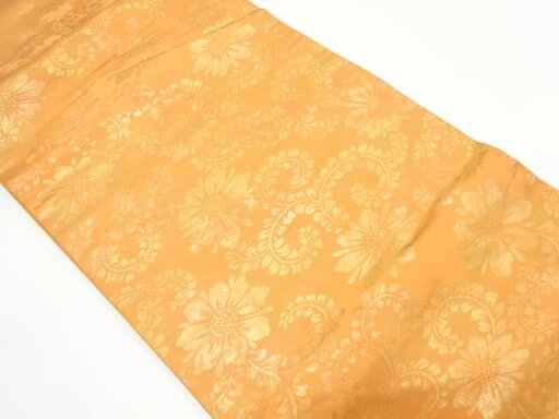 花唐草模様織り出し 名古屋帯【中古】【着】【sp_off】 花唐草模様織り出し 名古屋帯【中古】【着】【sp_off】