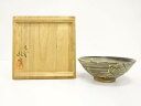 作家物 九谷焼 金彩色絵 芦之図 茶碗【中古】【道】