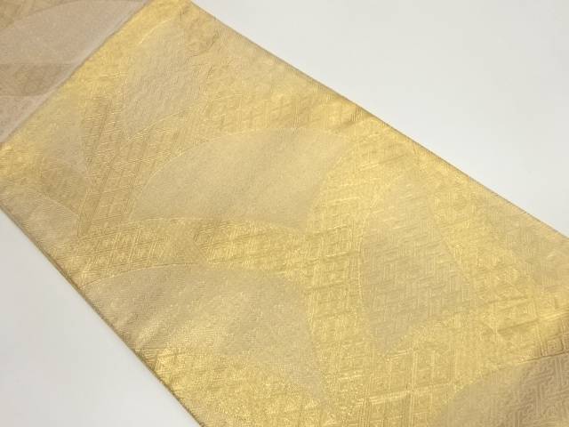 佐賀錦抽象波模様織出し全通袋帯【中古】【着】