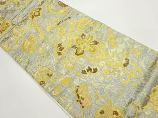 花唐草模様織出し袋帯【中古】【着】 花唐草模様織出し袋帯【中古】【着】