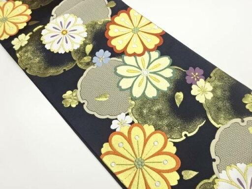 雪輪に桜模様織出し袋帯【中古】【着】 雪輪に桜模様織出し袋帯【中古】【着】