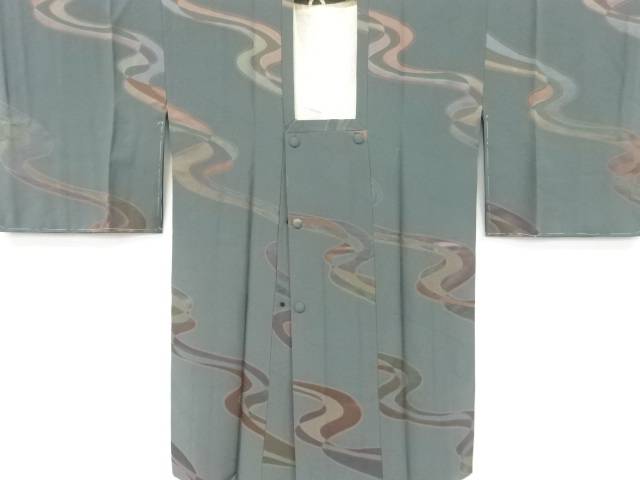 流水模様ロング道行コート【中古】【着】