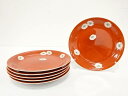 Noritake ノリタケ 赤地 菊 プレート 6枚セット(20センチ)【中古】【道】