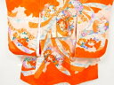束ね熨斗に鏡裏・草花模様刺繍子供着物(内袖・長襦袢付き)【Pnt】