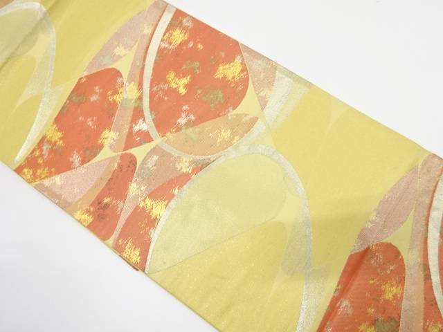 抽象模様織り出し袋帯(着用可)【アンティーク】【中古】【着】