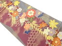 枝垂れ桜に紅葉模様織出し袋帯【中古】【着】