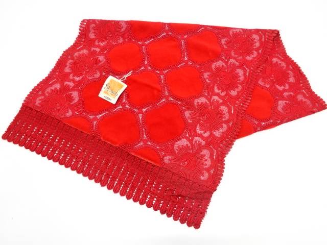 ＜生地サイズ＞（単位：cm） 長さ（縦） 144 幅（横） 43 時代 現代(1989 - ) 状態 非常によい 素材 ビロード・交織 色目 濃い赤 【商品説明】 状態は大変良いです。 使用可能です。 採寸：検品：福井・川上　撮影：福井