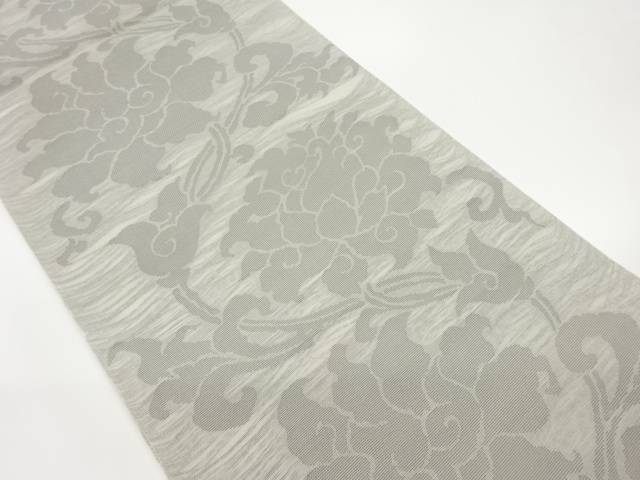 花唐草模様織出し全通袋帯【中古】【着】