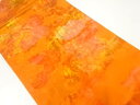 椿模様織出し名古屋帯【中古】【着】