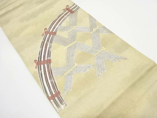 光悦垣模様 刺繍 袋帯(材料)【アンティーク】【中古】【着】【sp_off】 光悦垣模様 刺繍 袋帯(材料)【アンティーク】【中古】【着】【sp_off】