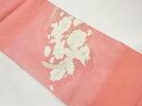 花鳥模様織出し名古屋帯【中古】【着】