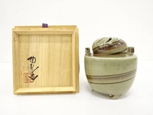 作家物　象嵌　線文　香炉【中古】【道】