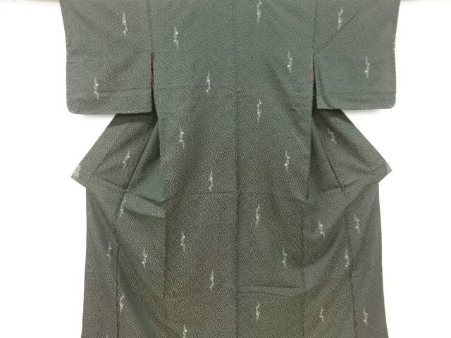 抽象模様織り出しお召着物【大正ロマン】【中古】【着】