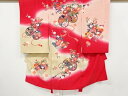 鼓に花模様一つ紋子供着物(内袖・長襦袢付き)【中古】【着】