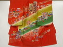 御所車模様子供着物【中古】【着】【Pnt】