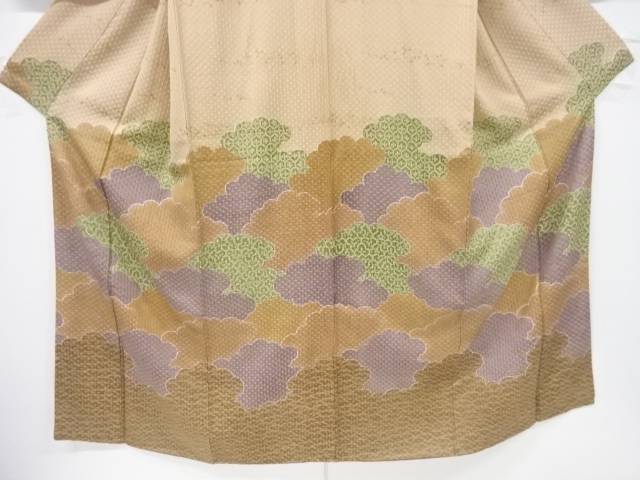 東京ますいわ屋　雲模様一つ紋訪問着(重ね衿付き)【中古】【着】