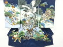 鷹に兜模様 男児着物(内袖・長襦袢付き)【中古】【着】【Pnt】