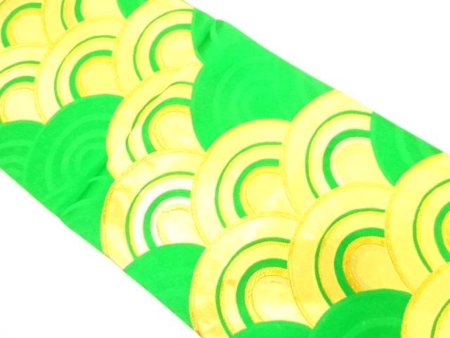 青海波模様織り出し袋帯(着用可)【アンティーク】【中古】【着】